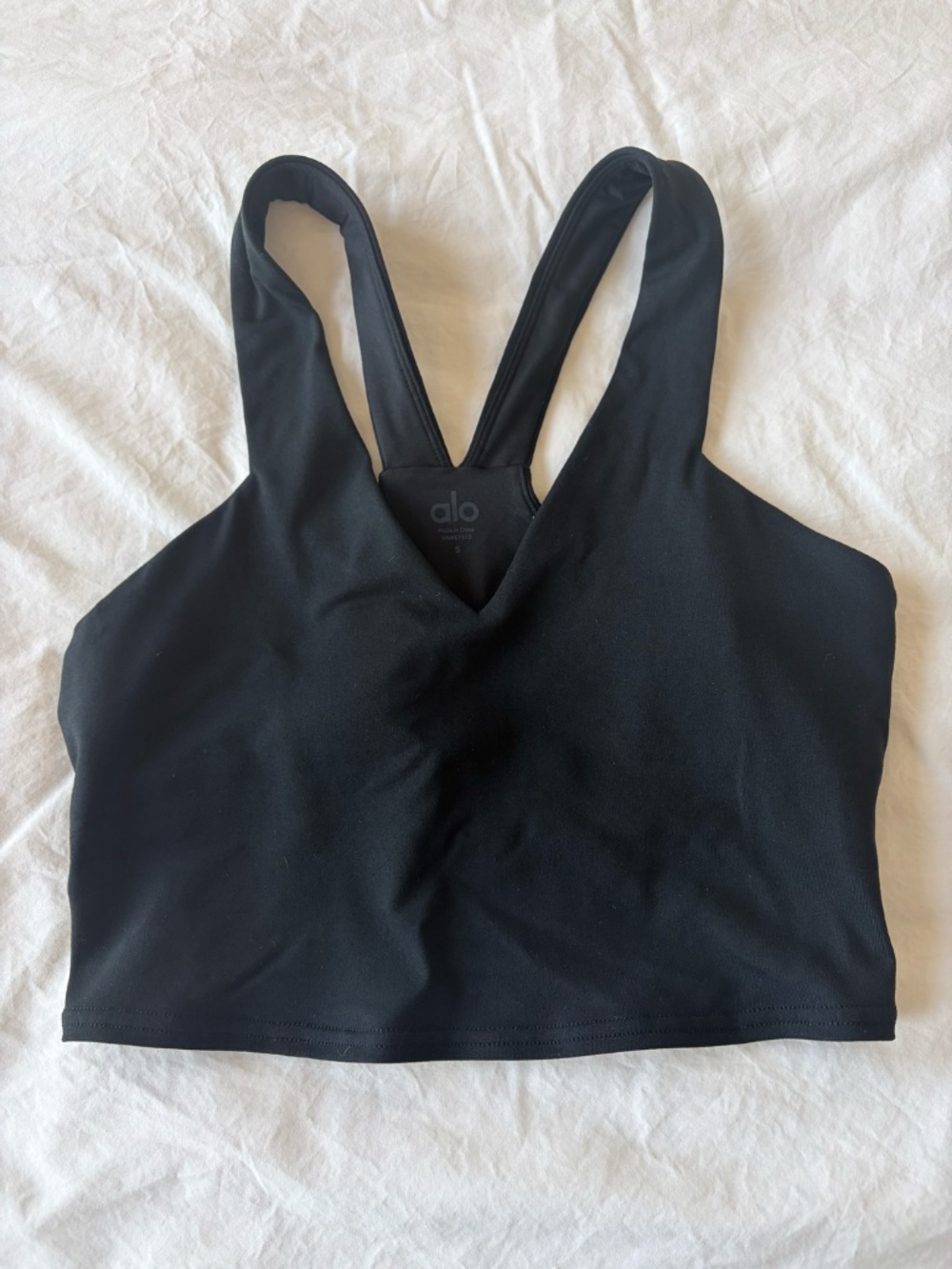 Alo Airbrush Real Bra Tank, Black, size S